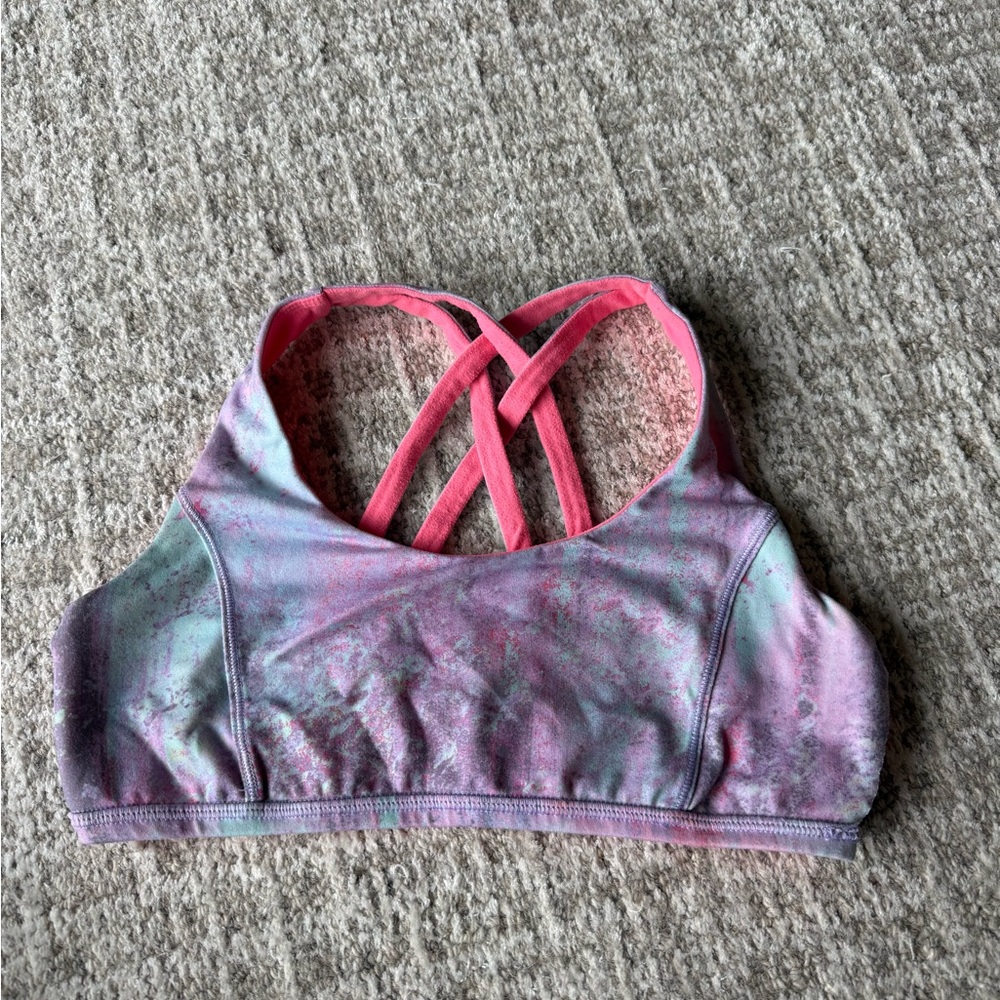 IVIVVA KIDS Tie-Dye Pastel Crisscross Sports Bra, reversible